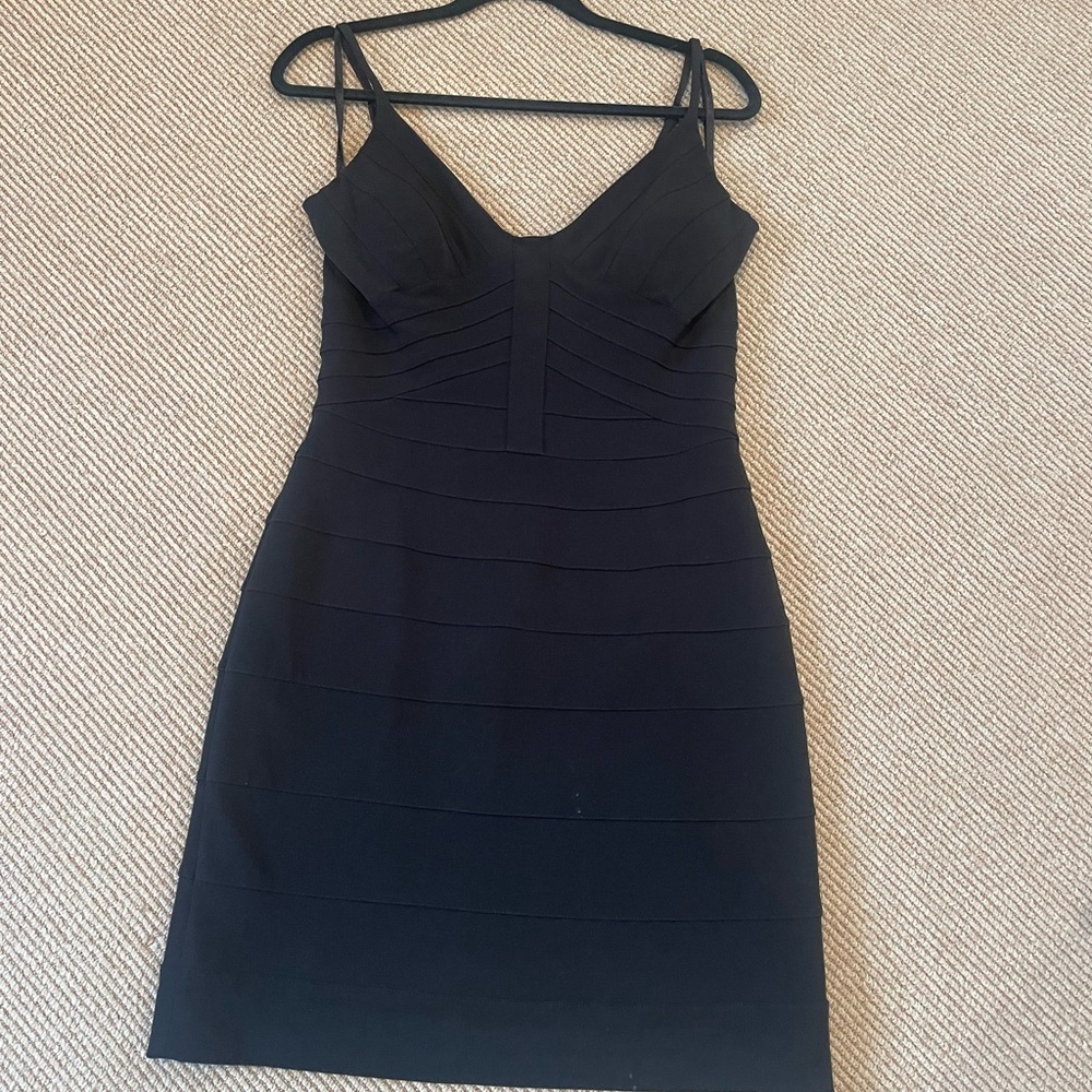 Max & Cleo Black Bodycon Midi Dress Spaghetti Strap